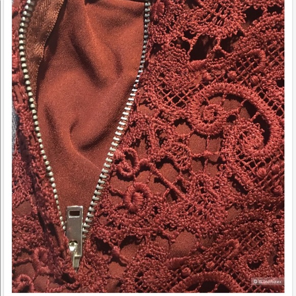 3/$30 NWT Zara brick red lace pencil Skirt - Picture 6 of 7